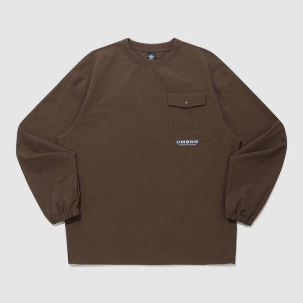 M 長袖Tシャツ NQK UQ121CWT26-BRW ユーティリティポケットピステ BROWN