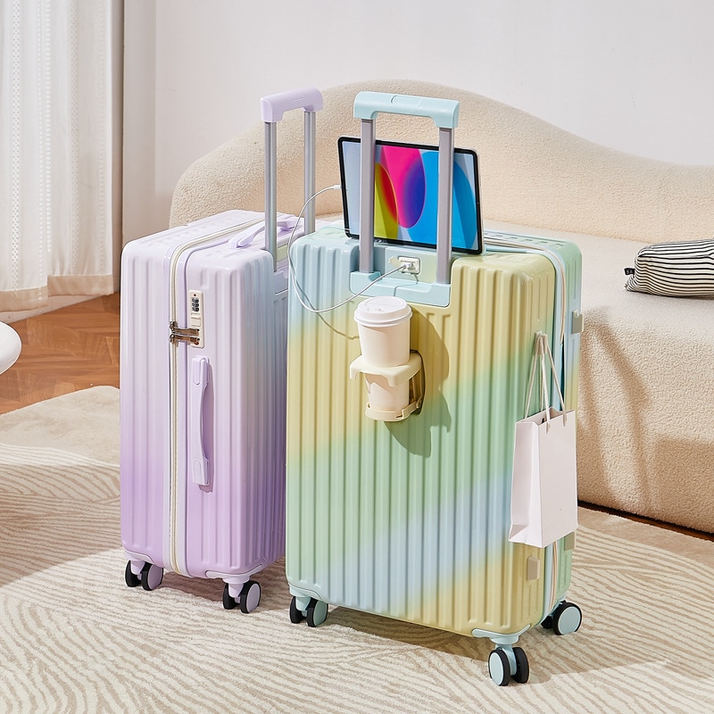 爆発的ヒット グラデーション 20インチ スーツケース 多機能 キャリーバッグ 女性用 超 パスワード 旅行 レザーケース 26インチ