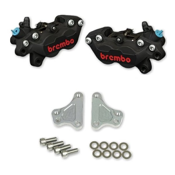 WORKS QUALITY brembo40ミリキャリパーサポート・キャリパーセット 左右/ブラック WQ26-10027SV