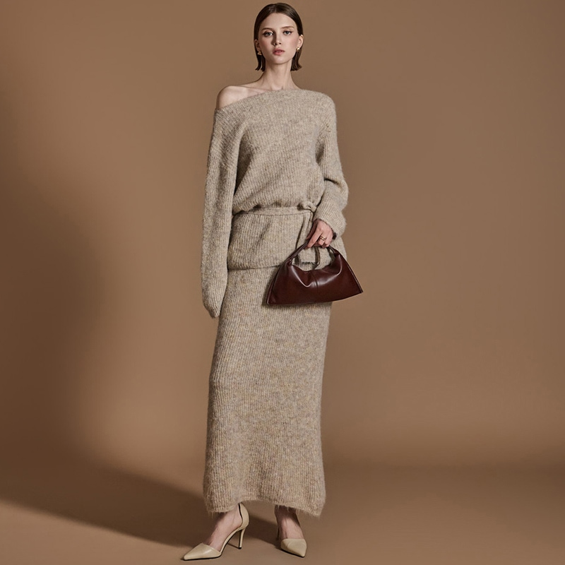 D5104 ストラップ セット ニット ツーピース