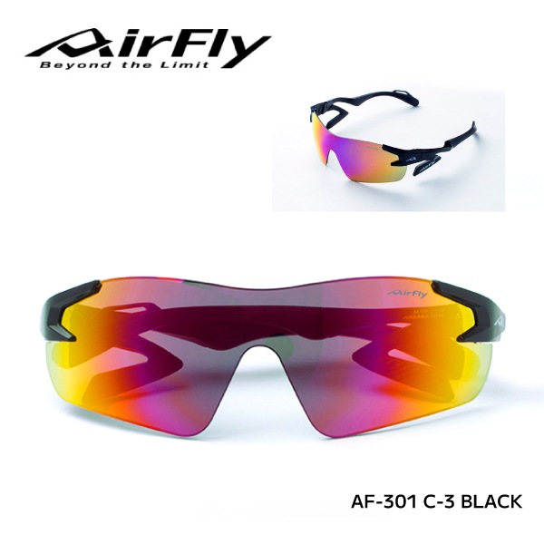 【即納】 正規品 AirFly エアフライ スポーツサングラス ミラーレンズ パープルゴールド AF-301 C-3 BLACK ZYGOSPEC社 ジゴスペック
