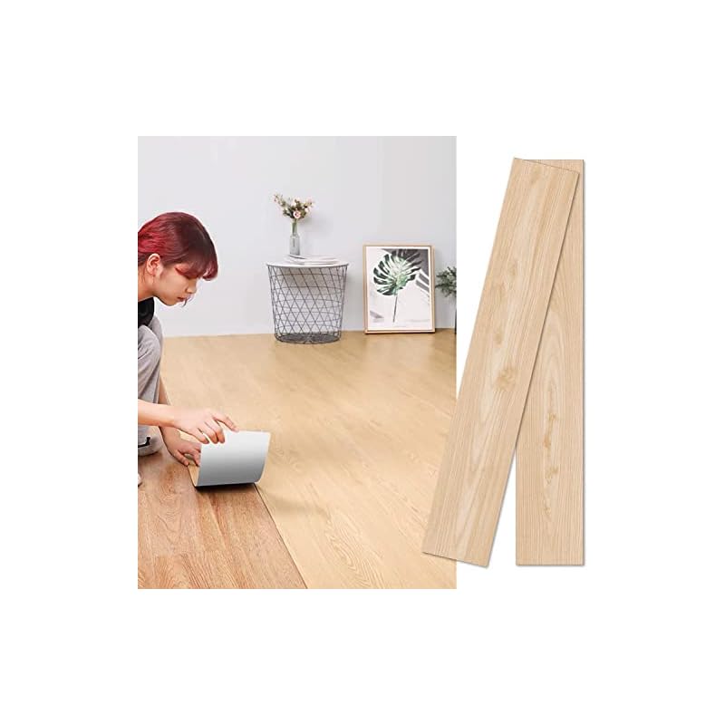 Harmn home ポリ塩化ビニル フロアタイル 置くだけ 木目 36枚入り 約3畳 フロア シート 賃貸 防水 フローリング 床 リメイクシート 畳 店舗 トレイ用 diy 床材 （柄番号55）