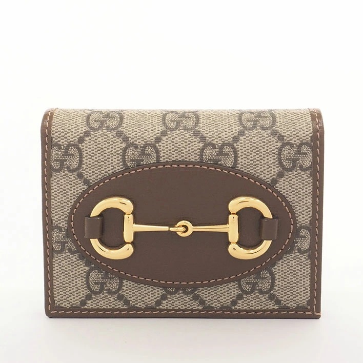 【新品同様】グッチ ホースビット 1955 コンパクトウォレット GGスプリーム GGスプリーム 6218870416 レディース【二つ折り財布】 34,320円