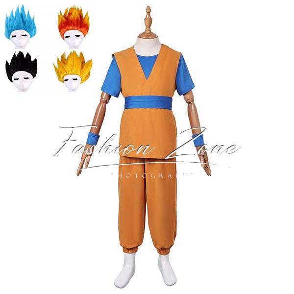 子供用 Dragon Ball ドラゴンボール 風 孫 悟空 コスプレ衣装 ウィッグ cosplay ハロウィン 演出服 変装