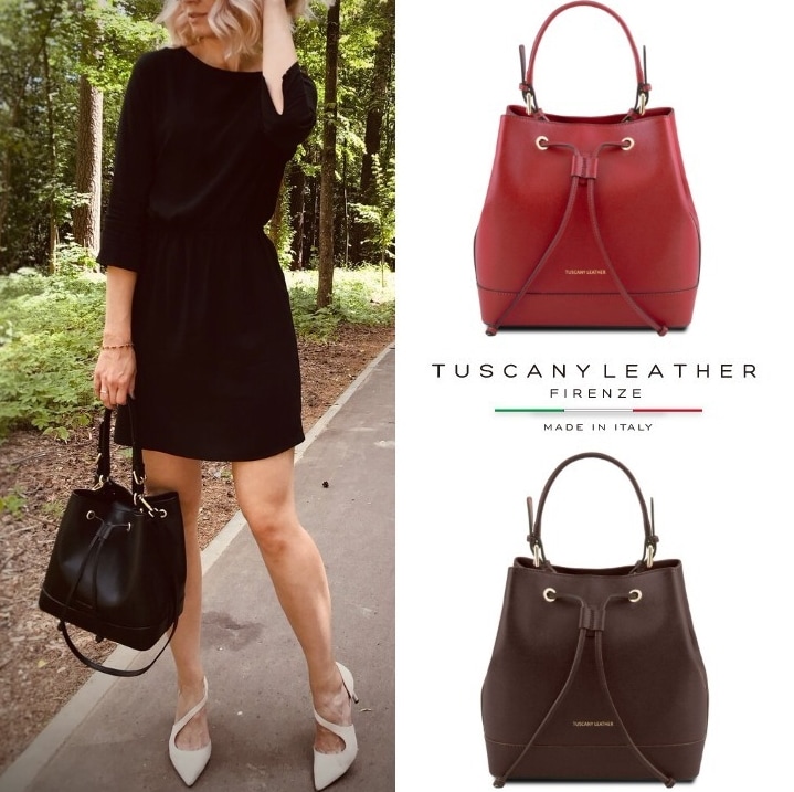 日本未入荷　Tuscany Leather トスカニーレザー ミネルバ２WAYバケットバッグ ３色