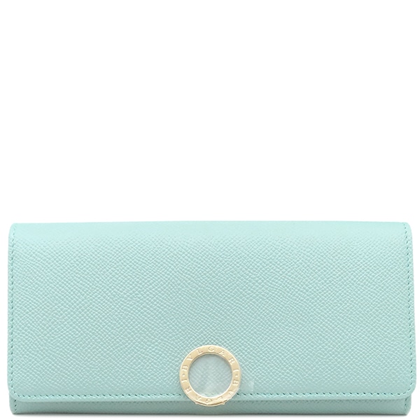 ブルガリ BVLGARI 長財布 ブルガリブルガリ 二つ折り レザー グレイシャーターコイズ ゴールド金具 水色 新品 未使用 287301 【箱】【中古】