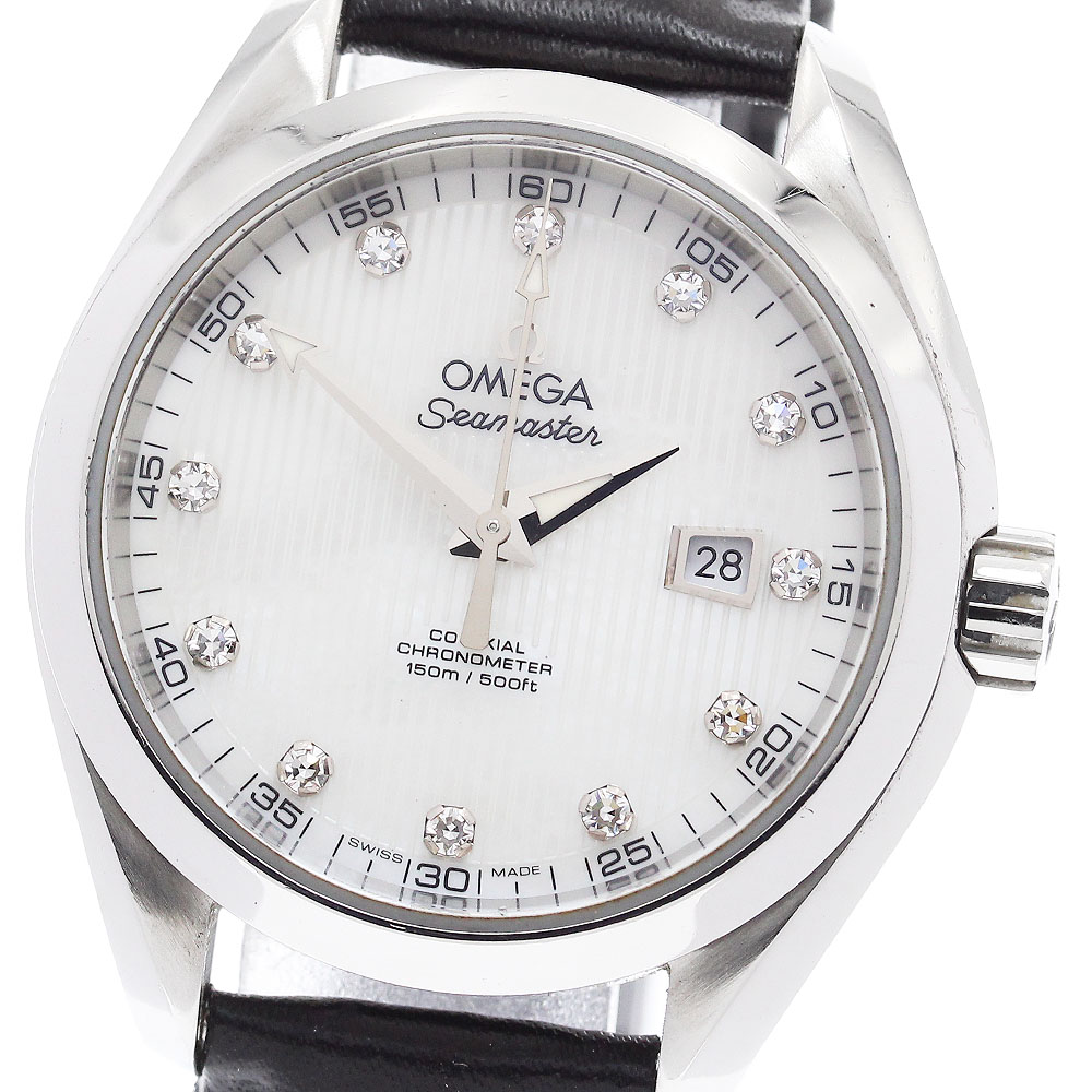 オメガ OMEGA 231.13.34.20.55.001 シーマスター アクアテラ コーアクシャル 12Pダイヤ 自動巻き レディース 保証書付き_903667【中古】