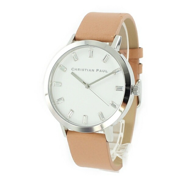 クリスチャンポール 時計 メンズ レディース ユニセックス 腕時計 手表 LUXE ラグゼ 白文字盤 ヌードベージュ レザー SW-04 誕生日プレゼント ポイント消化