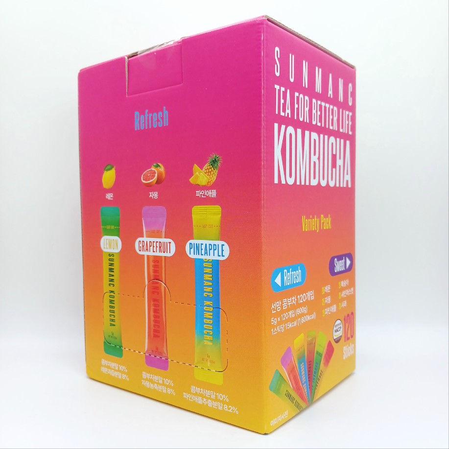 ティー フォー ベターライフ コンブチャ バラエティパック 5g×120包 低カロリー 無糖 ビタミンC 乳酸菌配合 発酵ドリンク 粉末タイプ 健康茶