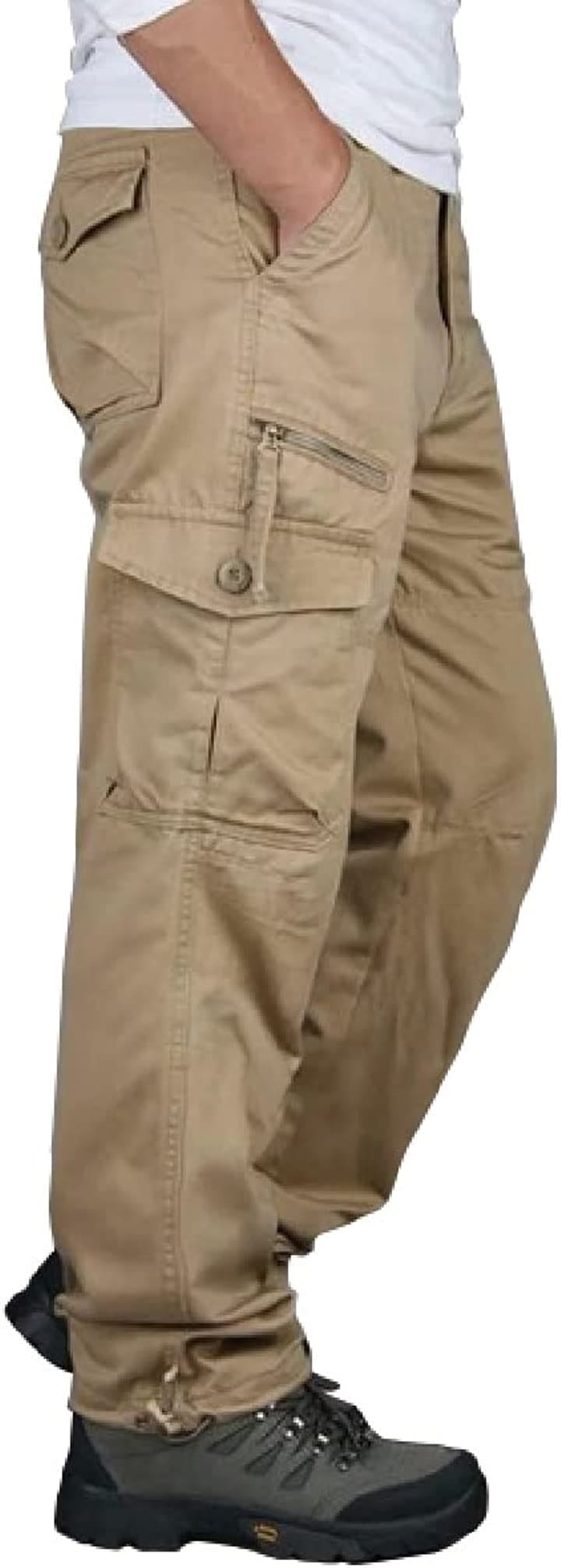 カーゴパンツ メンズ 大きいサイズ 作業着 作業ズボン 長ズボン カジュアルパンツ(ベージュ, M)