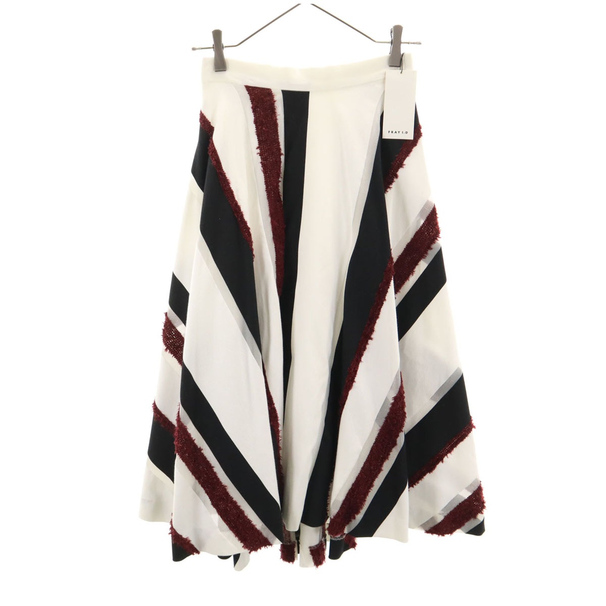 ミモレ丈 フレアスカート 1 ホワイト系 レディース 古着