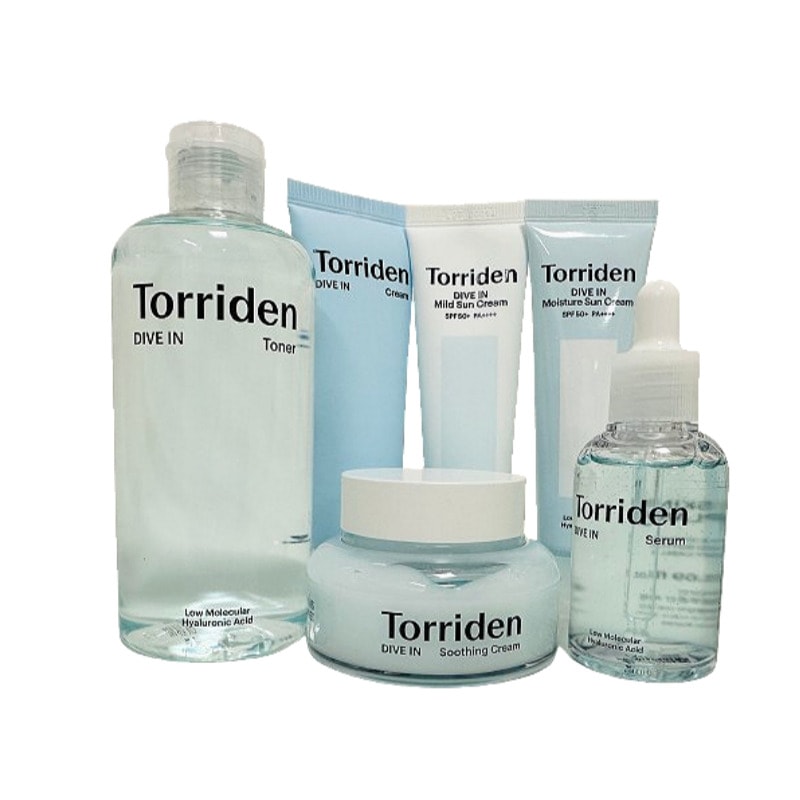 【お得商品】[3点セット]だイブイン 低分子 ヒアルロン酸 セラム50ml+トナー300ml+鎮静クリーム 100ml/モイスチャーサンクリーム60ml/日焼け止め