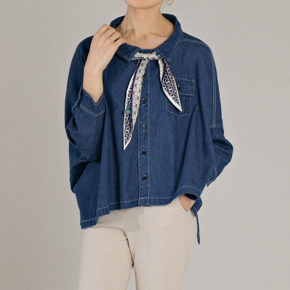 (マックスカルティジオ) ディテールデニムブラウス