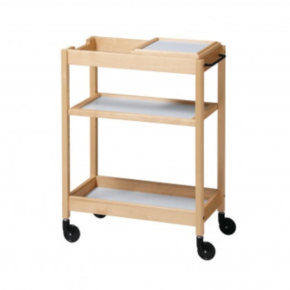 弘益(KOEKI) UTILITY トーレ 木製ワゴン トレー付 ナチュラル リバーシブル棚板 TORE2TNA