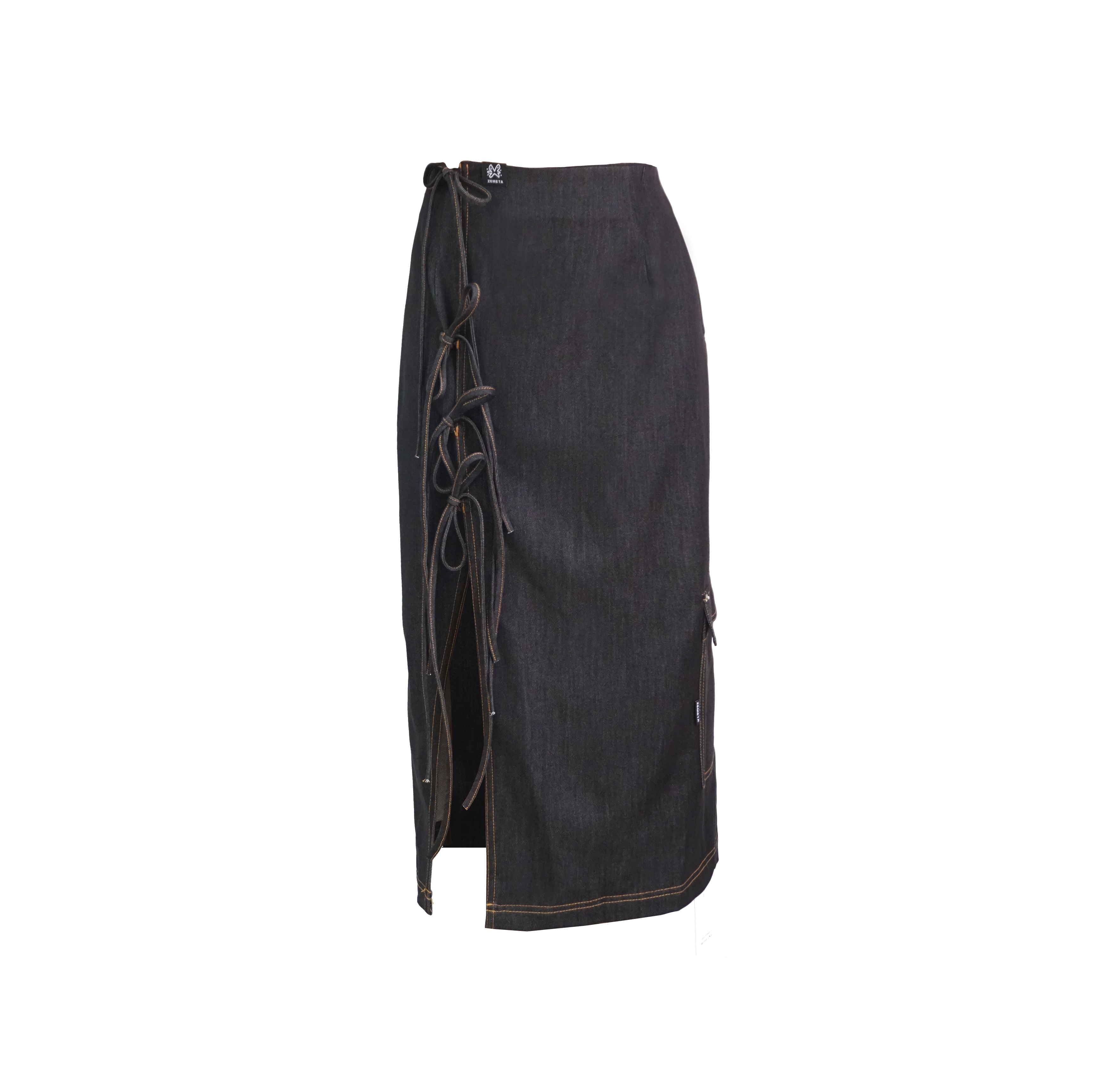 Ameri VINTAGE》RIBBON DENIM SKIRT | kensysgas.com