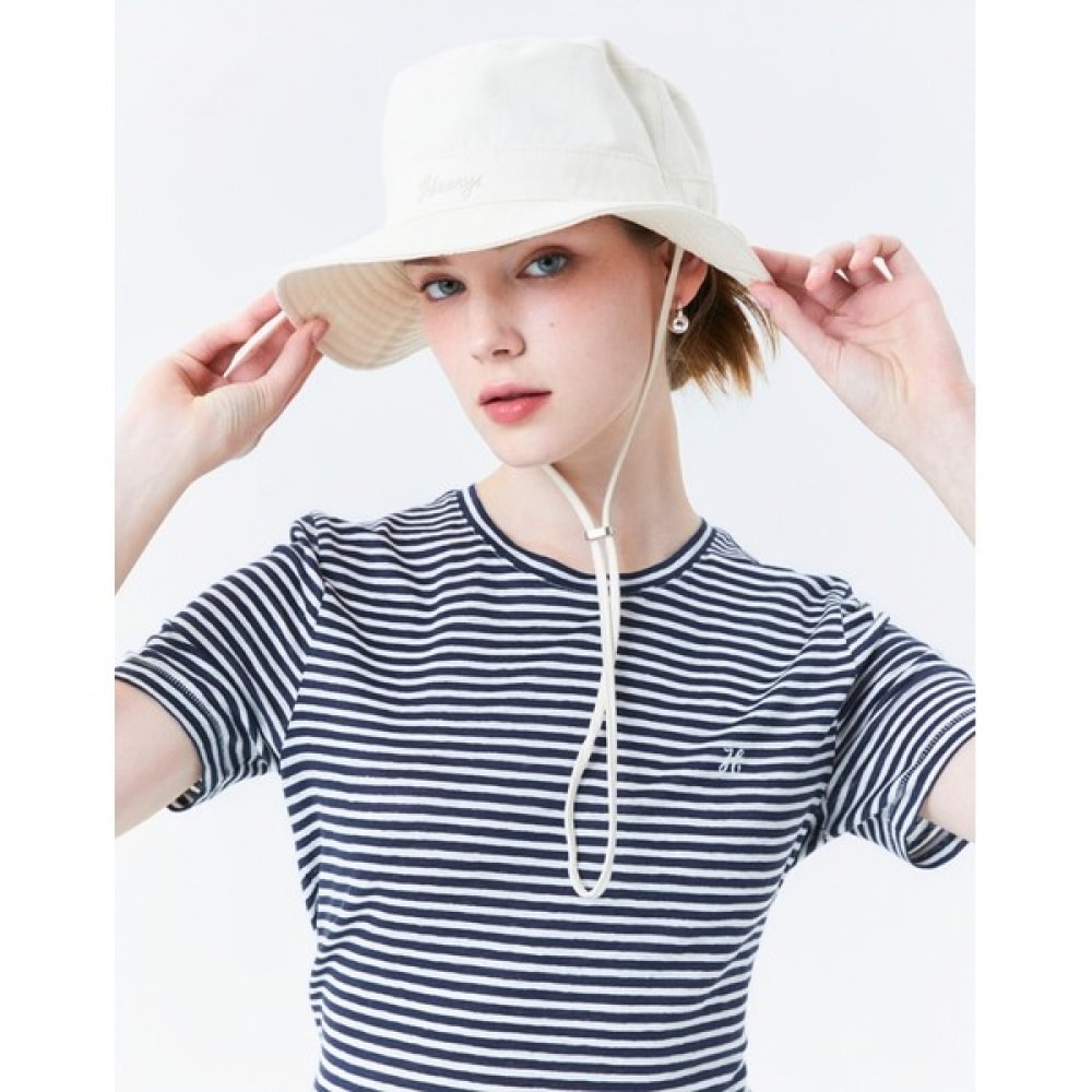 (ヘッジズレディース) 24SS オフホワイトコットンストリングバケットハット HSHE4B203OW