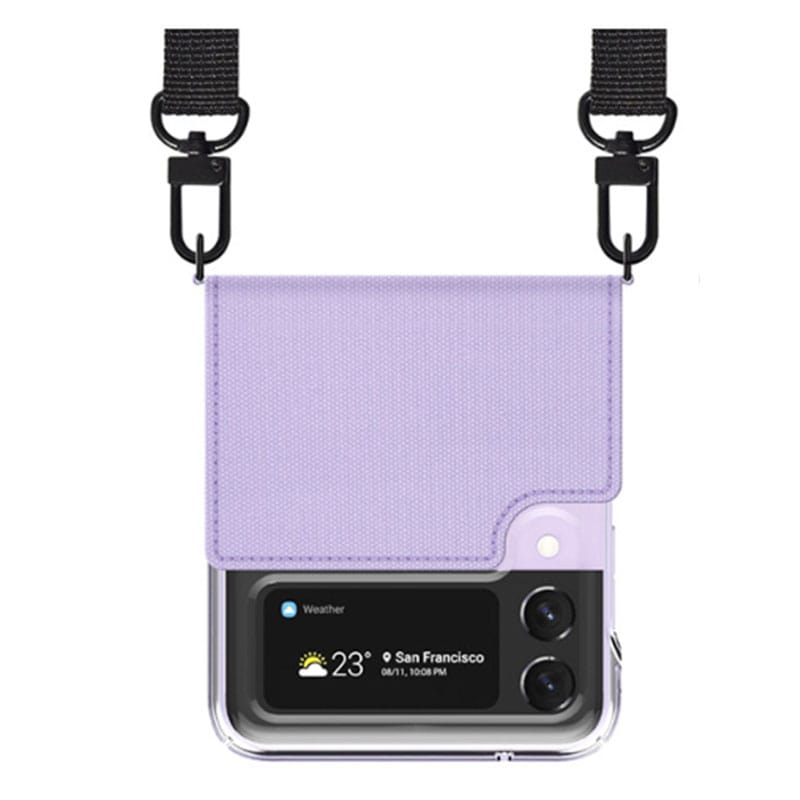 ギャラクシーZフリップ3ケースギャラクシーフリップ3キャンバス日記（ラベンダーカラー）