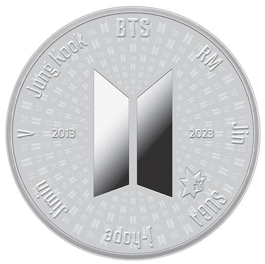 【鑑定書付き】韓国 2023年 BTSデビュー 10周年記念 1/2オンス 新品 銀メダル プルーフ BTS初公式記念メダル オリジナルルーペ付き（回転式） リアルタイムランキング1位 ギフト最適