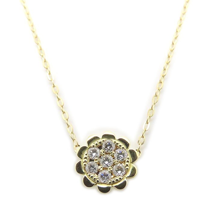 ダイヤモンド ネックレス ダイヤモンド0.10ct K18YG イエローゴールド レディース/294923【中古】