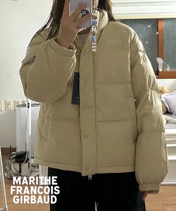 Qoo10 マリテフランソワジルボー ロゴ ダックダウン パファー 無地 ミド