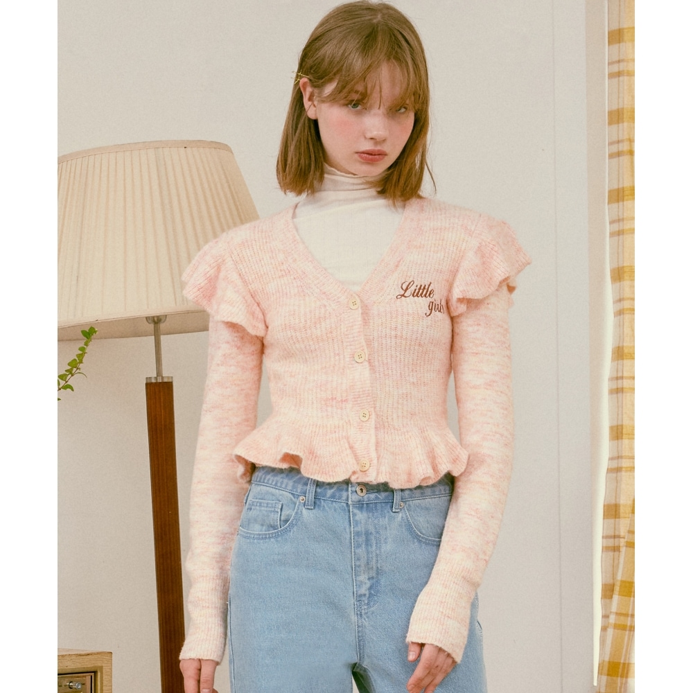 ROLAROLA (CD-20731) フリルスリムフレアカーディガンマルチ