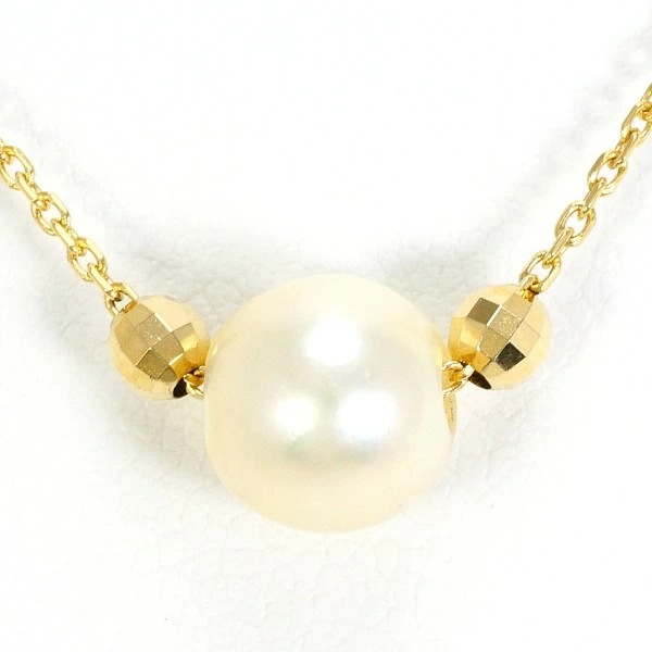 K18 18金 YG イエローゴールド ネックレス パール(真珠) 約40cm ジュエリー 中古