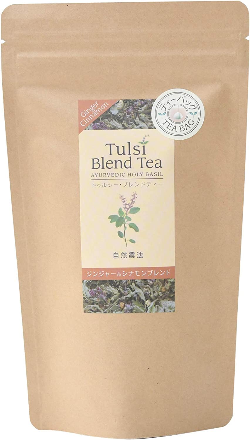 うちうみハーブ園 自然農法 Tulsi Blend Tea トゥルシー・ブレンドティー ジンジャー&シナモンブレンド ティーバッグ (1.2g×24個) × 3