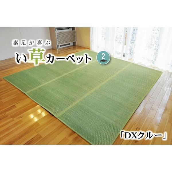 江戸間4.5畳 261261cm DXクルー い草 ござ 花ござ 上敷き 和室 カーペット 夏 抗菌防臭 ブルー/グリーン 新生活 ID002 送料無料 新品