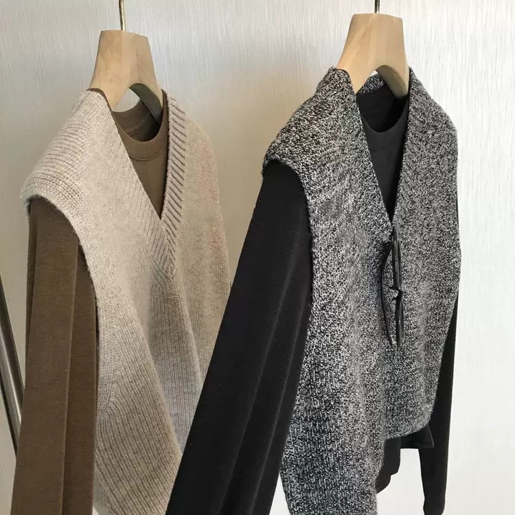 あなたの仲間を荷造りしてください！r*wオーストラリア輸入メリノピュアウールミニマリストルーズレイヤードvネックニットベスト