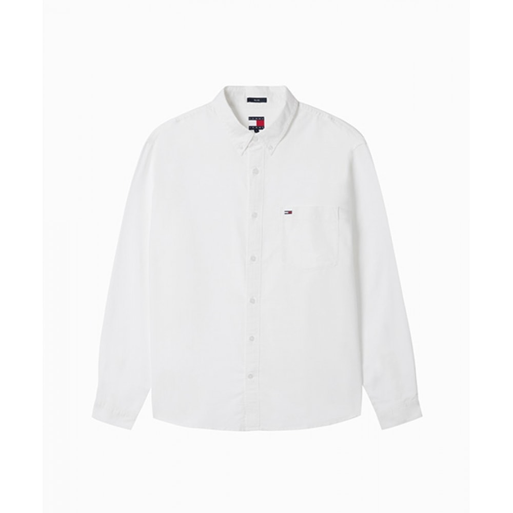 トミージーンズリラックスオックスフォードクールマックスシャツ (T32F0WSH01TMT2YBL)