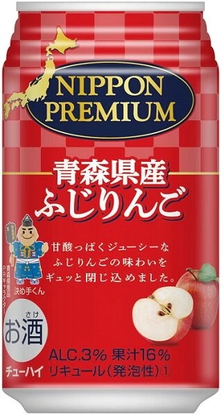 リキュール 缶チューハイ ニッポンプレミアム 青森県産 ふじりんごのチューハイ 350ml缶 2ケース48本入 合同酒精 送料無料