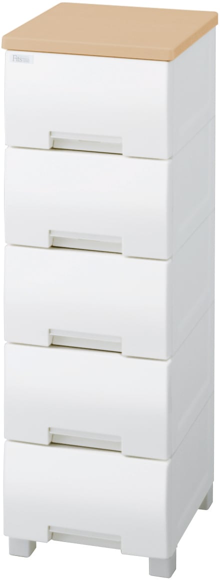 天馬 F3505(FITSプラス) フィッツプラス　幅35cm　5段（天板：メープル/本体：ホワイト） F3505FITSプラス