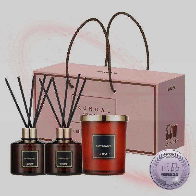 シグネチャーパフュームディフューザー200ml x 2p +キャンドル500gギフトセット/ブラック