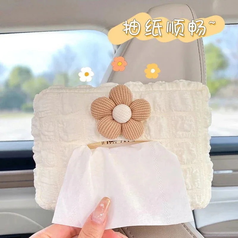 【まとめ買い価格 10セット1配送】クリエイティブデザイン車載ティッシュケース自動車ティッシュケース手すりケース日よけシート掛け式可愛いシンプル感紙袋女性茶色の小花ティッシュケース 17,183円