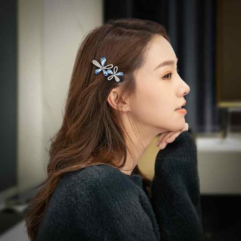 ヘアアクセサリー 髪飾り ラインストーン フラワー ヘアピン サイド 前髪 ヘアクリップ 頭飾り ヘアピン レディース 秋冬