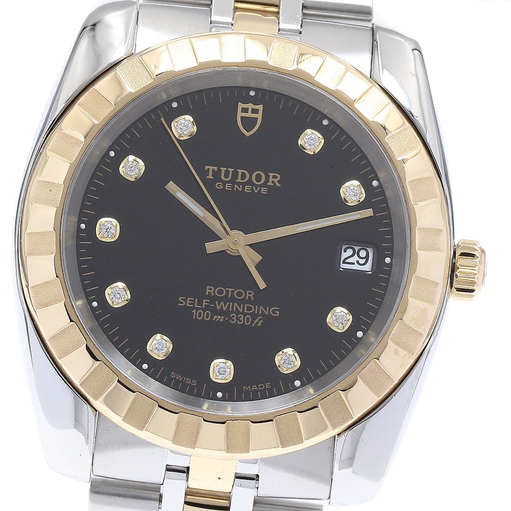 チュードル TUDOR 21013 クラシックデイト YGコンビ 自動巻き メンズ 保証書付き_890101【中古】
