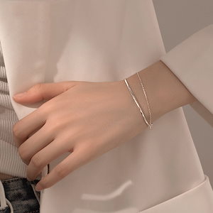 韓国ファッション即納 韓国ファッション 二連ブレスレット　コーディネートしやすい　チタン腕輪　腕飾り プレゼント 手元を美しく 福袋