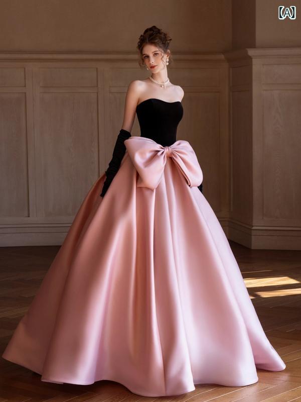 ドレス　パーティー　レディース アリスの 高級 プリンセス 成人 式 遊び心の ある 魅力的な トースト ドレス 花嫁 パーティー 芸術 検査 スカート イブニングドレス 女性