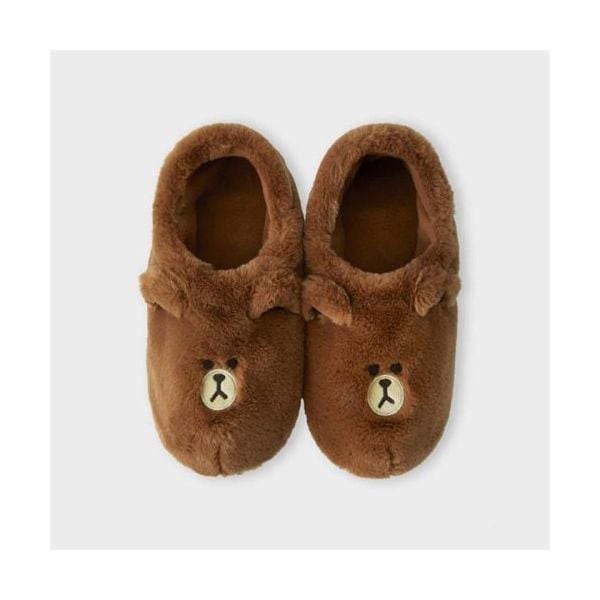 LINE FRIENDS ラインフレンズ ハグブラウン ルームシューズ