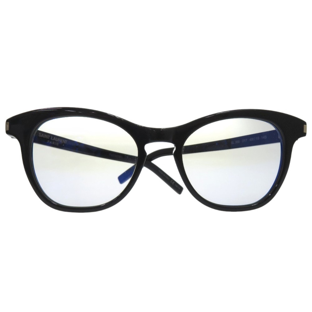 美品 伊達メガネ フルリム アイウェア ラウンド SL356 サングラス アセテート/アセテート ブラック 0667【中古】 ユニセックス