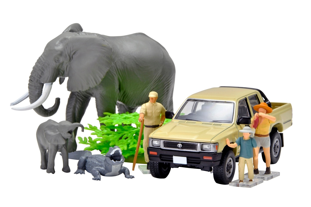 トミーテック 1/64 海洋堂×トミカリミテッド ヴィンテージ ジオコレ64 #カースナップ29a サファリ2 (トヨタ ハイラックス4WDピックアップ ダブルキャブ付属)【330561】 ミニカー