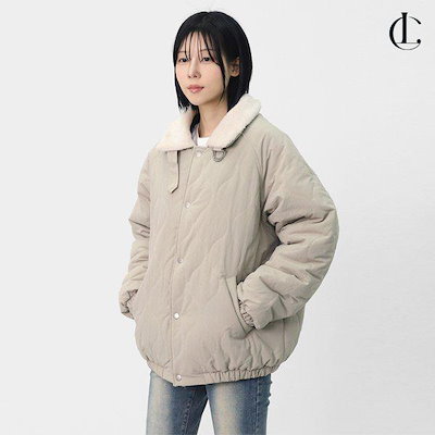 女性用冬春秋兼用男女兼用キルティングフェイクファーカラー6オンスウェーブキルティング軽量パディングジャケットLDC001