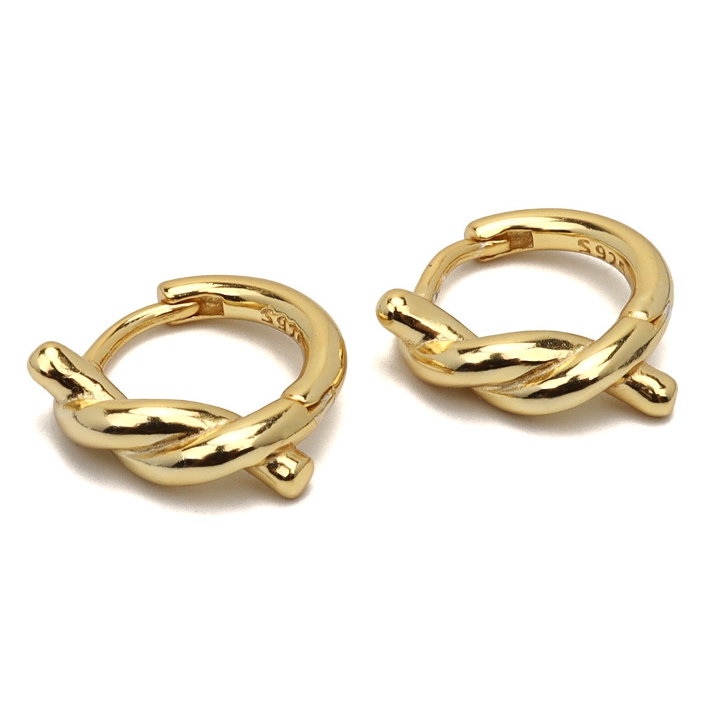 925 ノット フープピアス 2カラー [ce199]