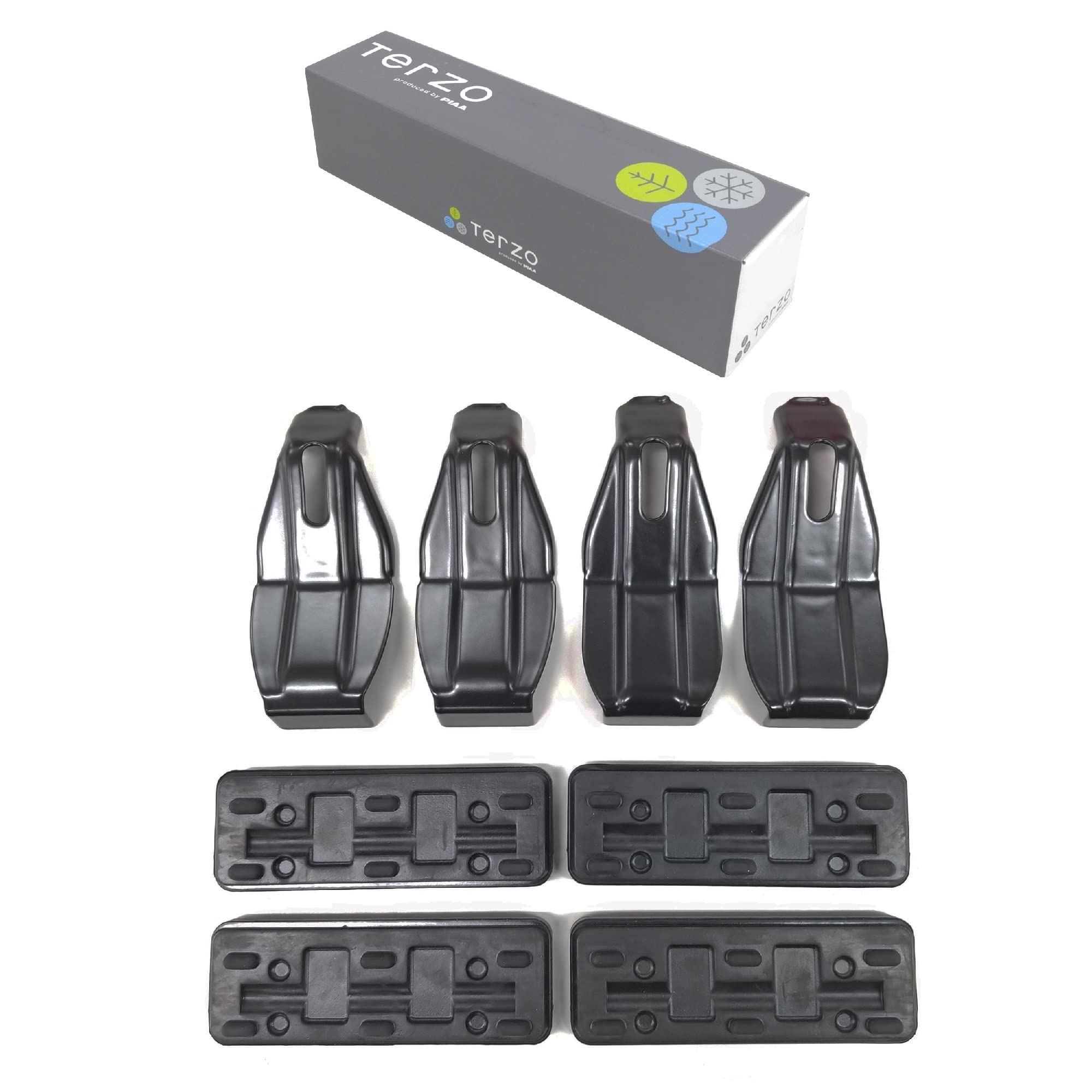 Terzo テルッツォ (by PIAA) ルーフキャリア ベースキャリア 車種別取付ホルダーセット 4個入 ブラック 【ホンダ N-WGN N-WGNカスタム JH3.4】 EH450