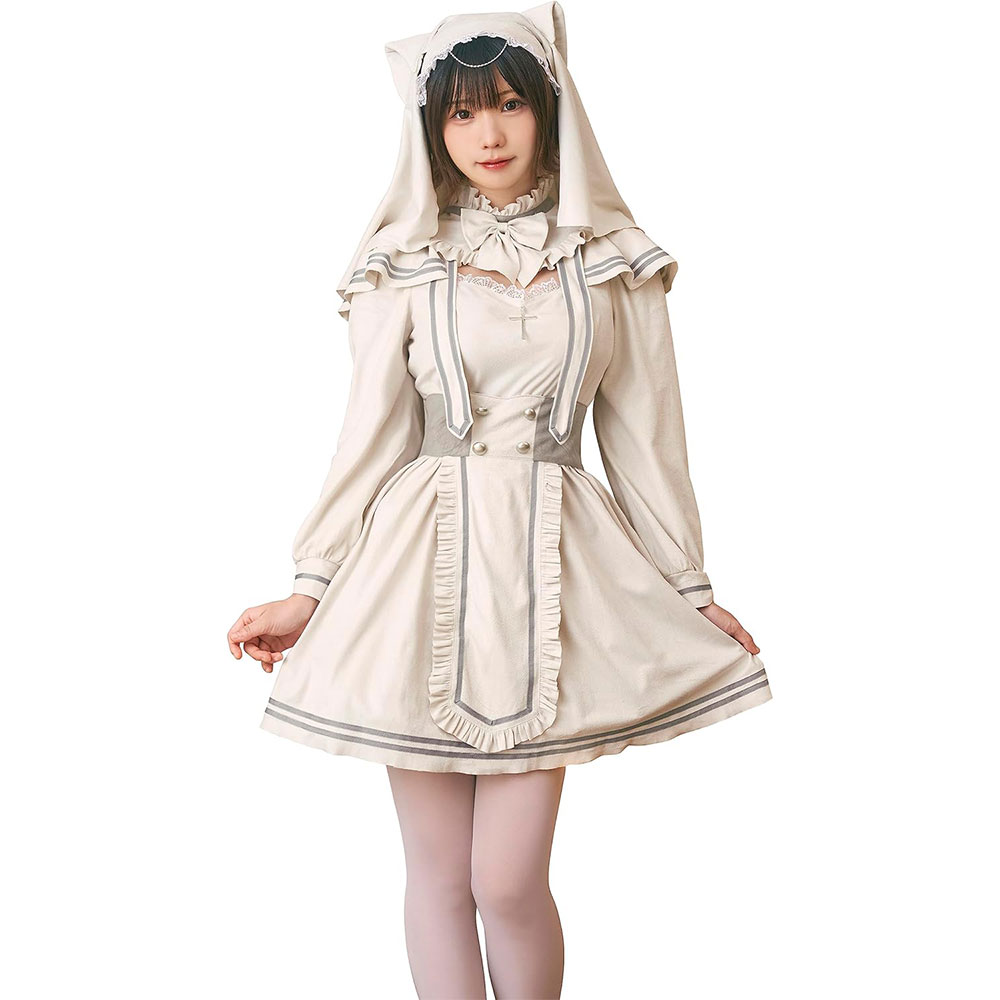 コスプレ ハロウィン ねこ シスター ダスティコンフィ ネコシスター レディース フリーサイズ アイボリー[dustycomfy]