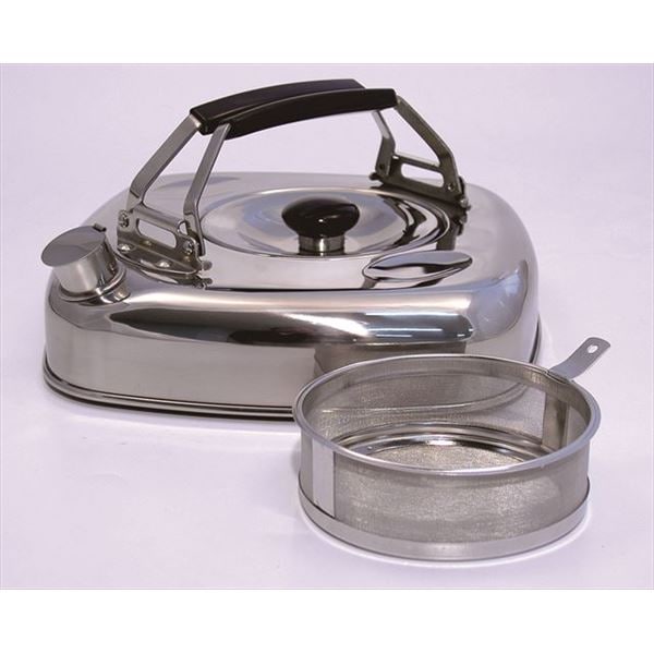 キューブケトル/やかん (薄型 1.6L) ステンレス製 スタッキング可 省スペース設計 (キッチン 台所)