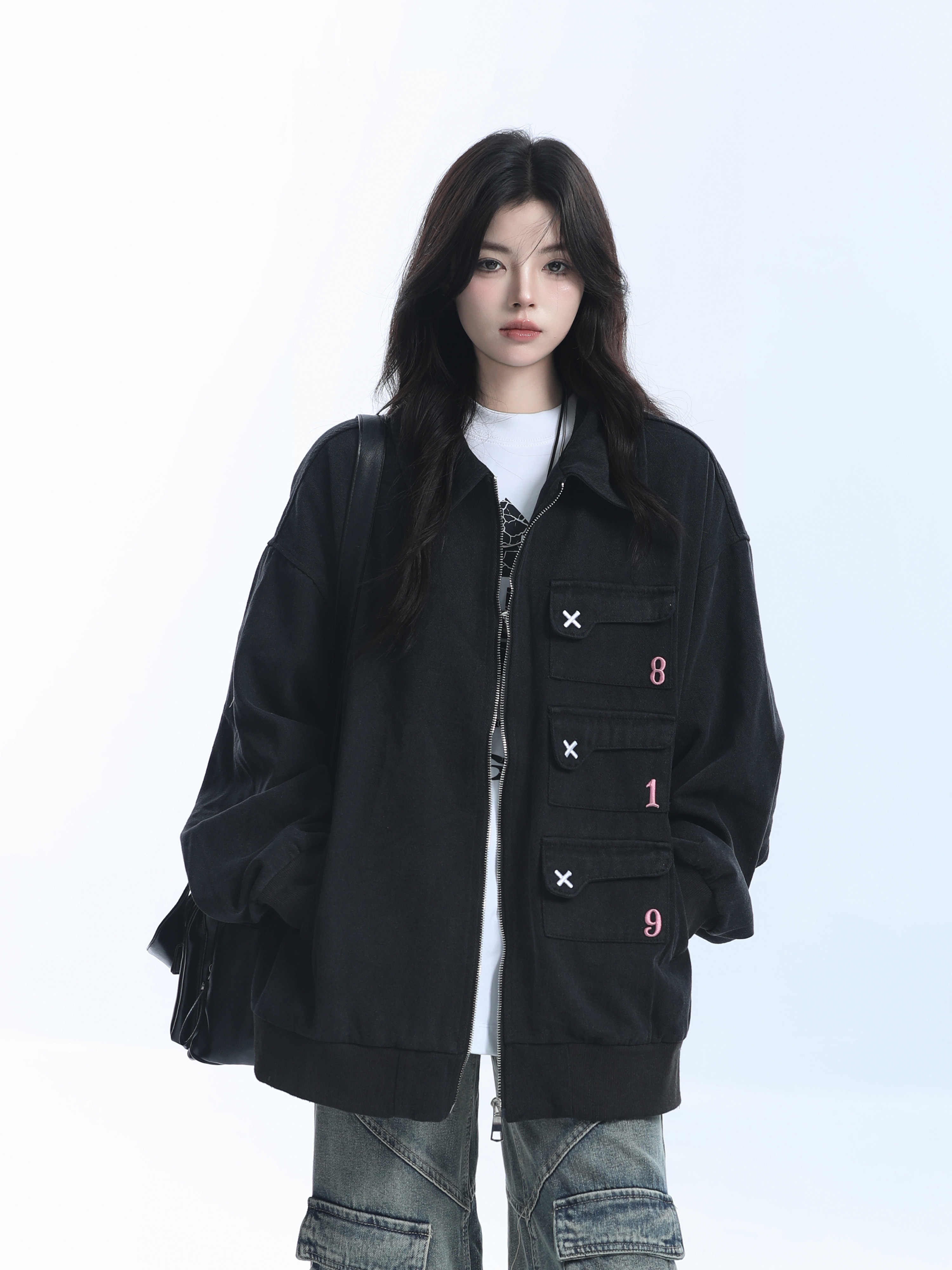 「SHANKONG」【高·品質版】【上品】2025新作 デニムジャケット アウター レトロ ゆったり 韓国ファッション レディーストップス アウター トップス セミロング トップス 28
