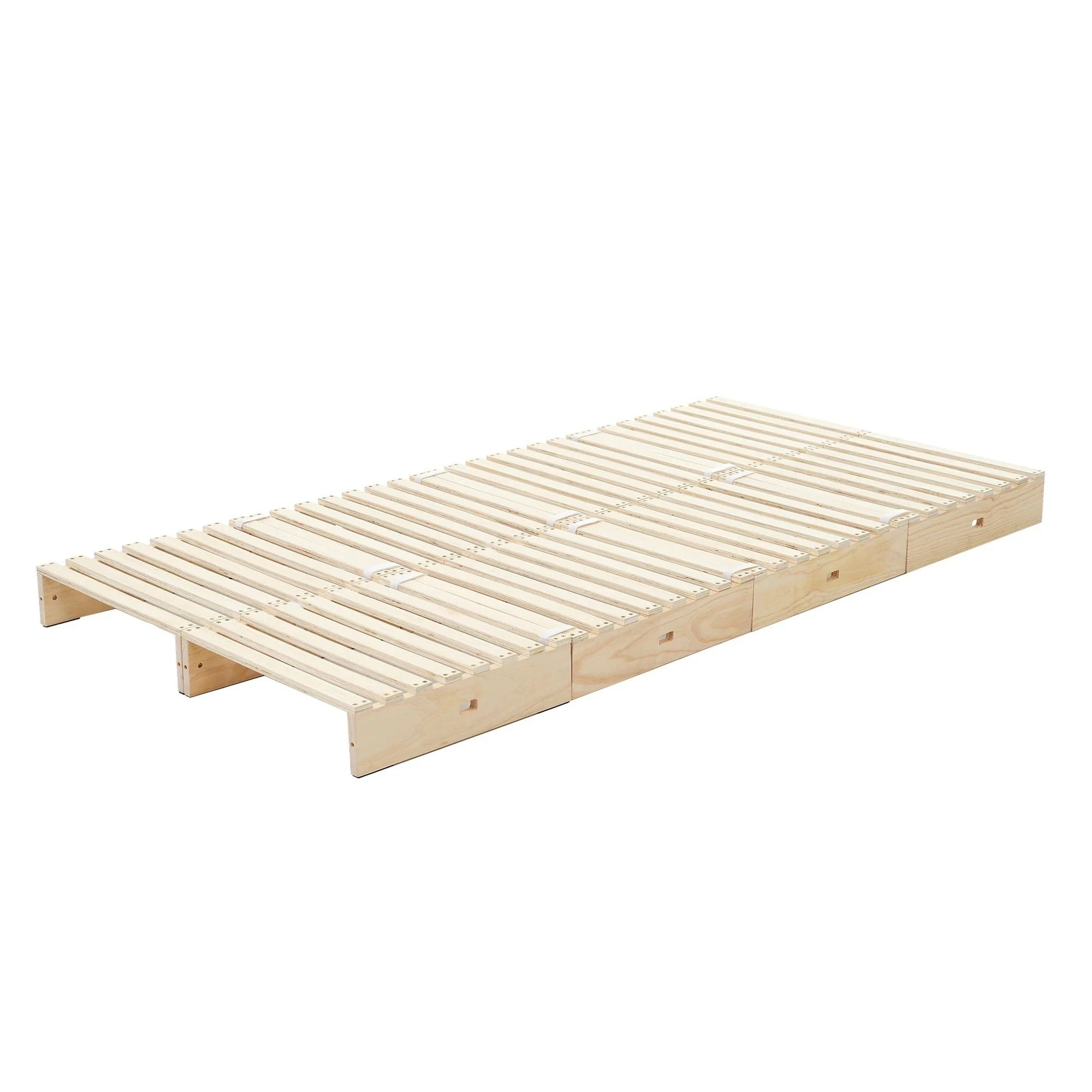 【3日出荷】国内発送パレットベッド×8枚パレットベッド 天然木 すのこベッド ローベッド 木製 おしゃれ　お掃除ロボット対応　分割 ベッドフレームGG8960 Natural Solid WoodG1