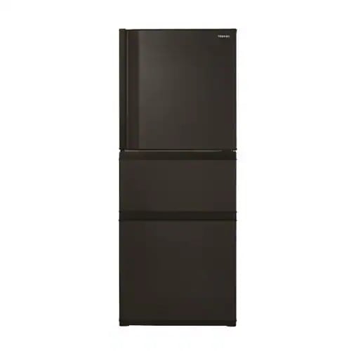 東芝 冷蔵庫 294L 右開き 3ドア 60cm うるおいラップ野菜室 3段冷凍室 GR-Y29SC(KZ) ブラック系
