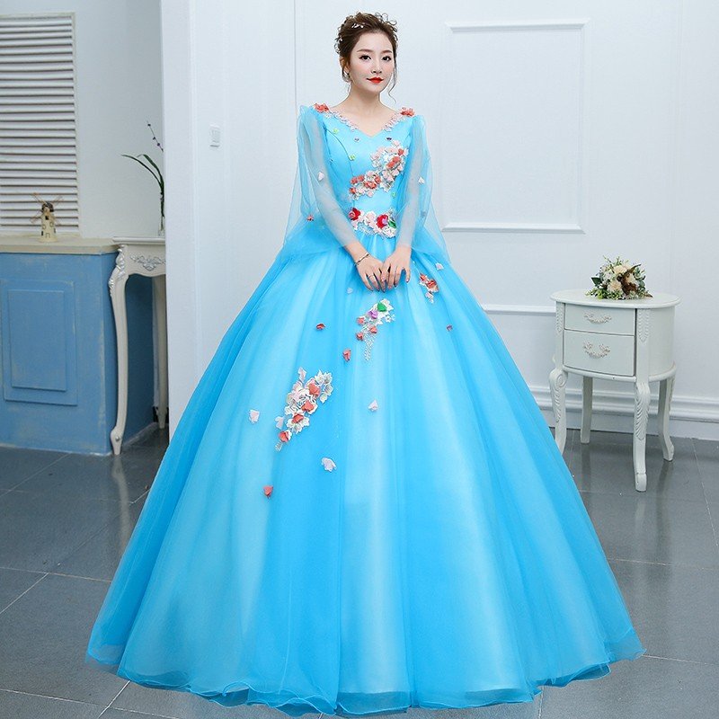 ウェディングドレス カラードレス ロングドレス ウェディングカラー　披露宴 演奏会ドレス パープル系　声楽発表会に人気 ブルー